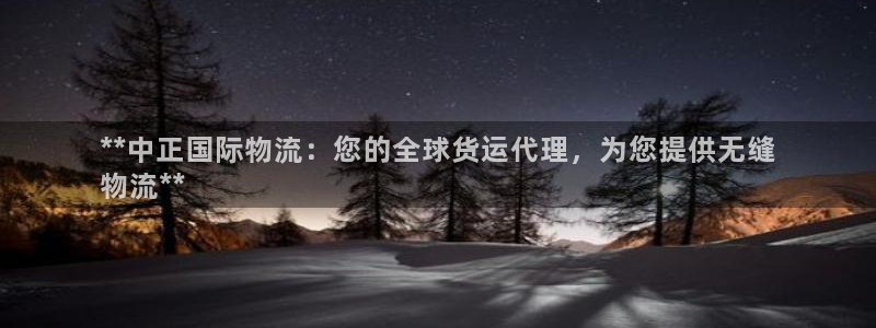 尊龙凯时存款不上分：**中正国际物流：您的全球货运代理，