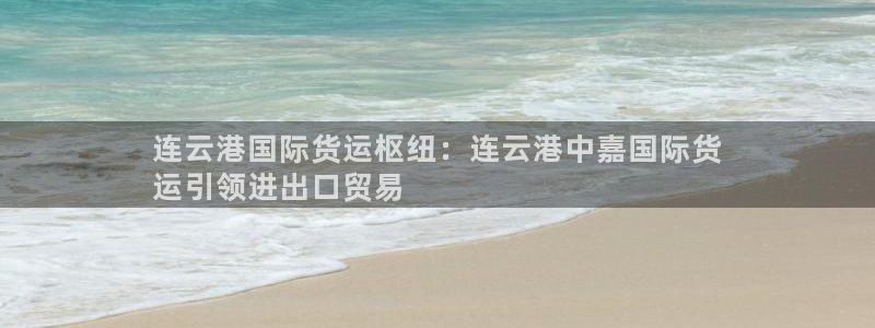 尊龙凯时法充十万返现多少：连云港国际货运枢纽：连云港中嘉