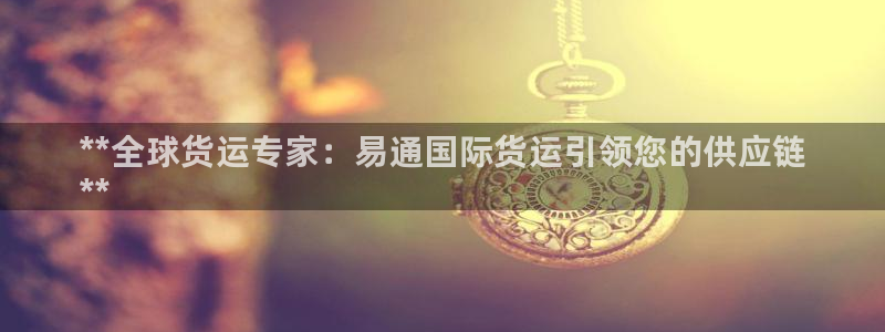 尊龙贴吧：**全球货运专家：易通国际货运引领您的供应链
